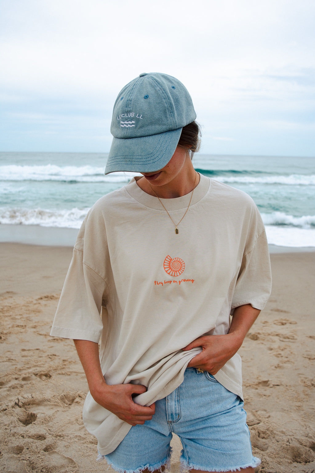 Handprints Shell Style Tee - Orange/Blue