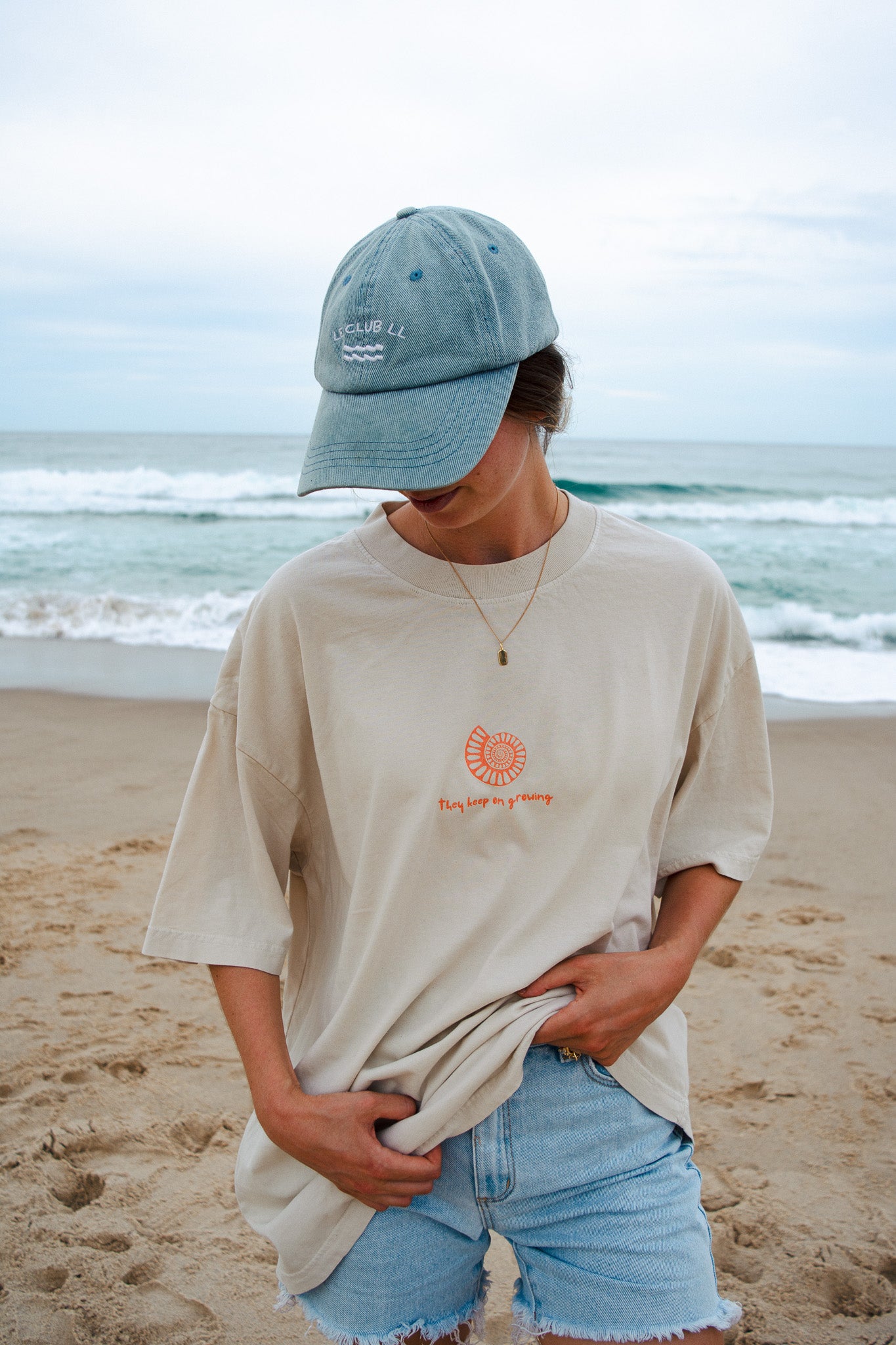Handprints Shell Style Tee - Orange/Blue