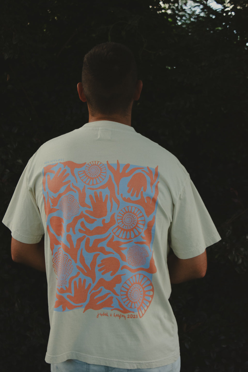 Handprints Shell Style Tee - Pink/Yellow