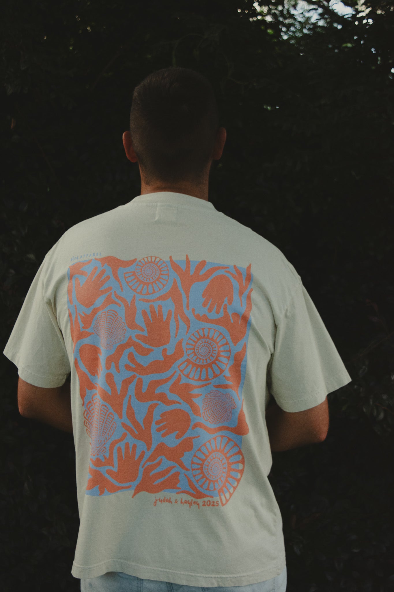 Handprints Shell Style Tee - Blues