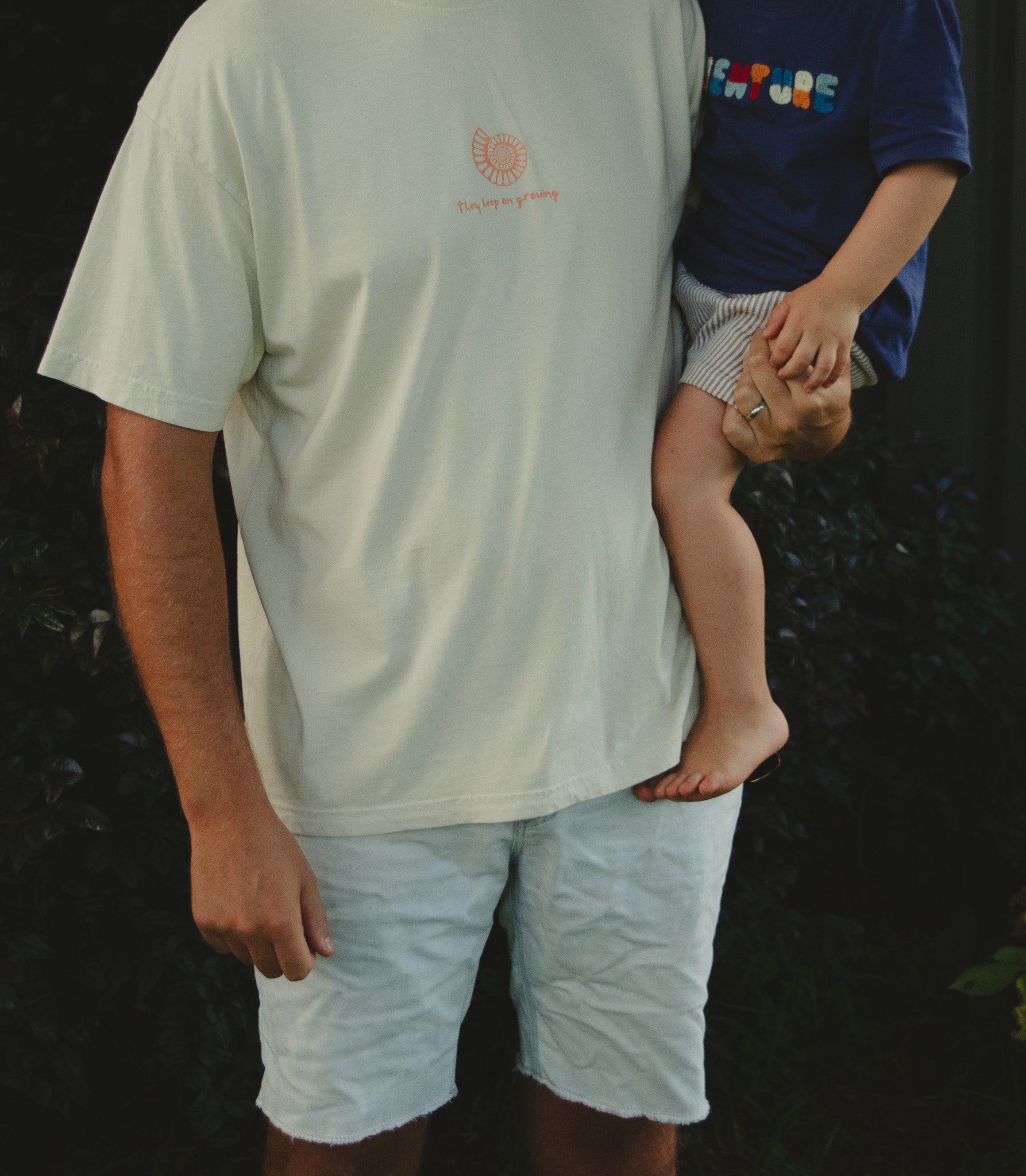 Handprints Shell Style Tee - Orange/Blue