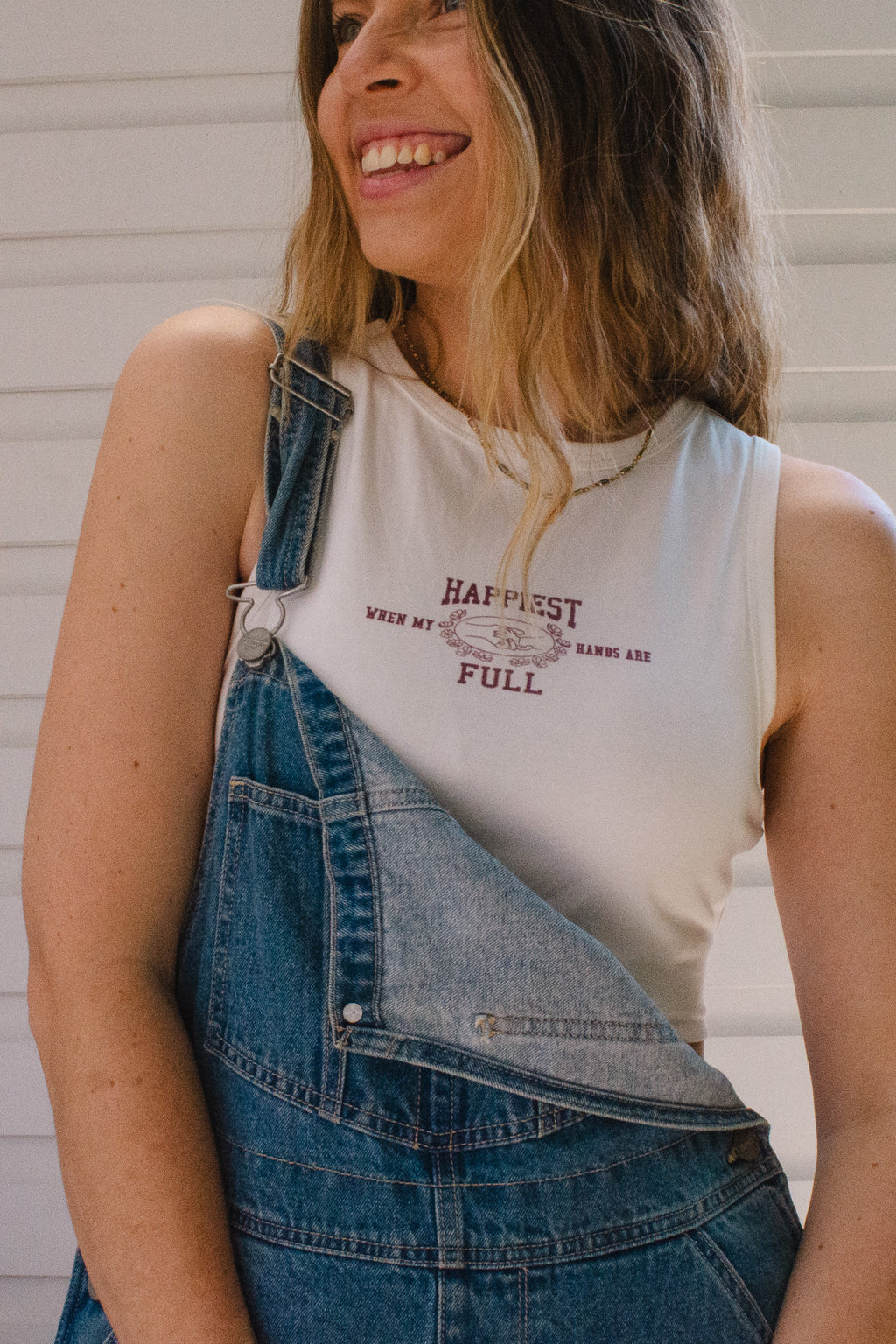 Full Hands Baby Tank - White