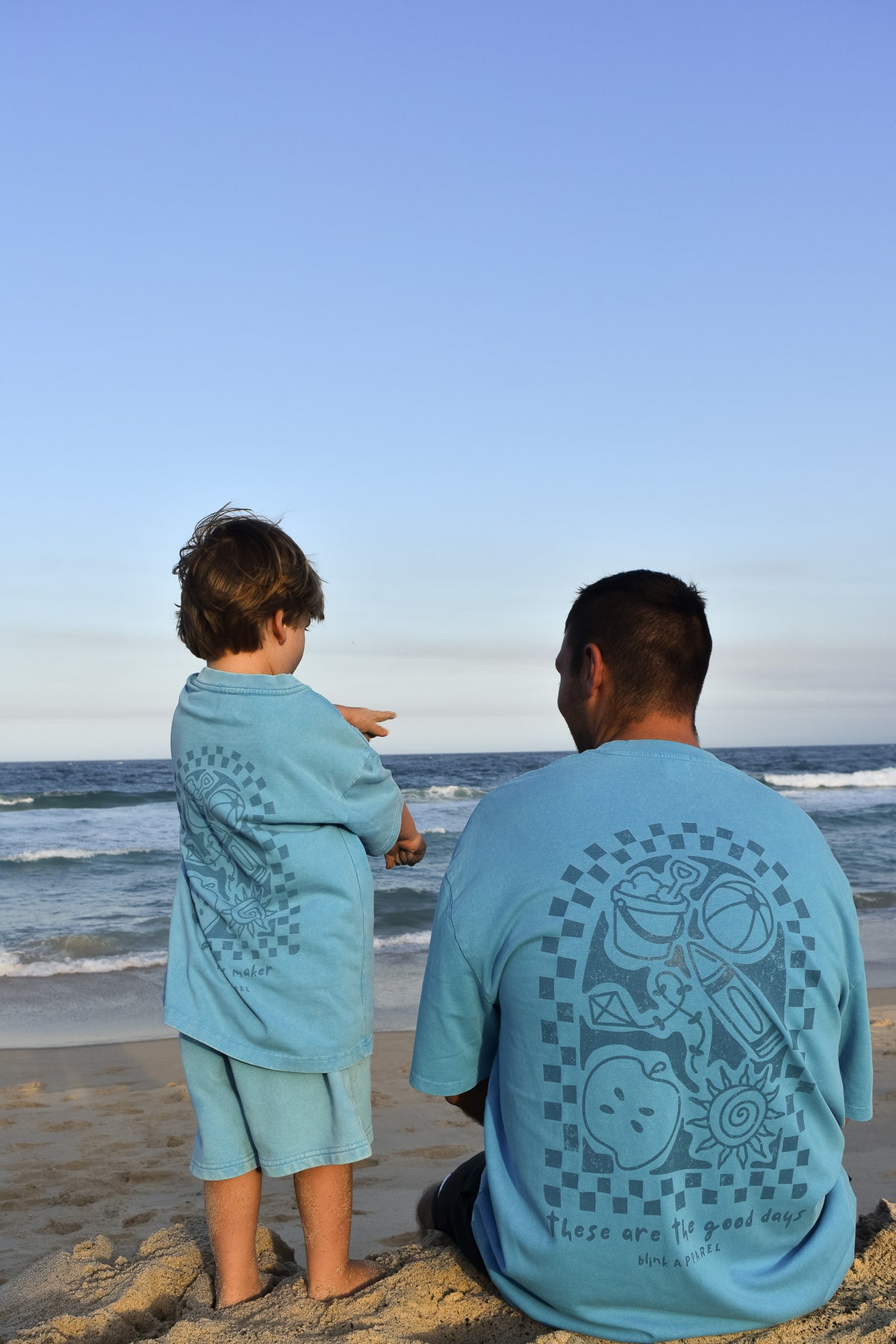 Matching Good Days Tee Adult Sky Blue