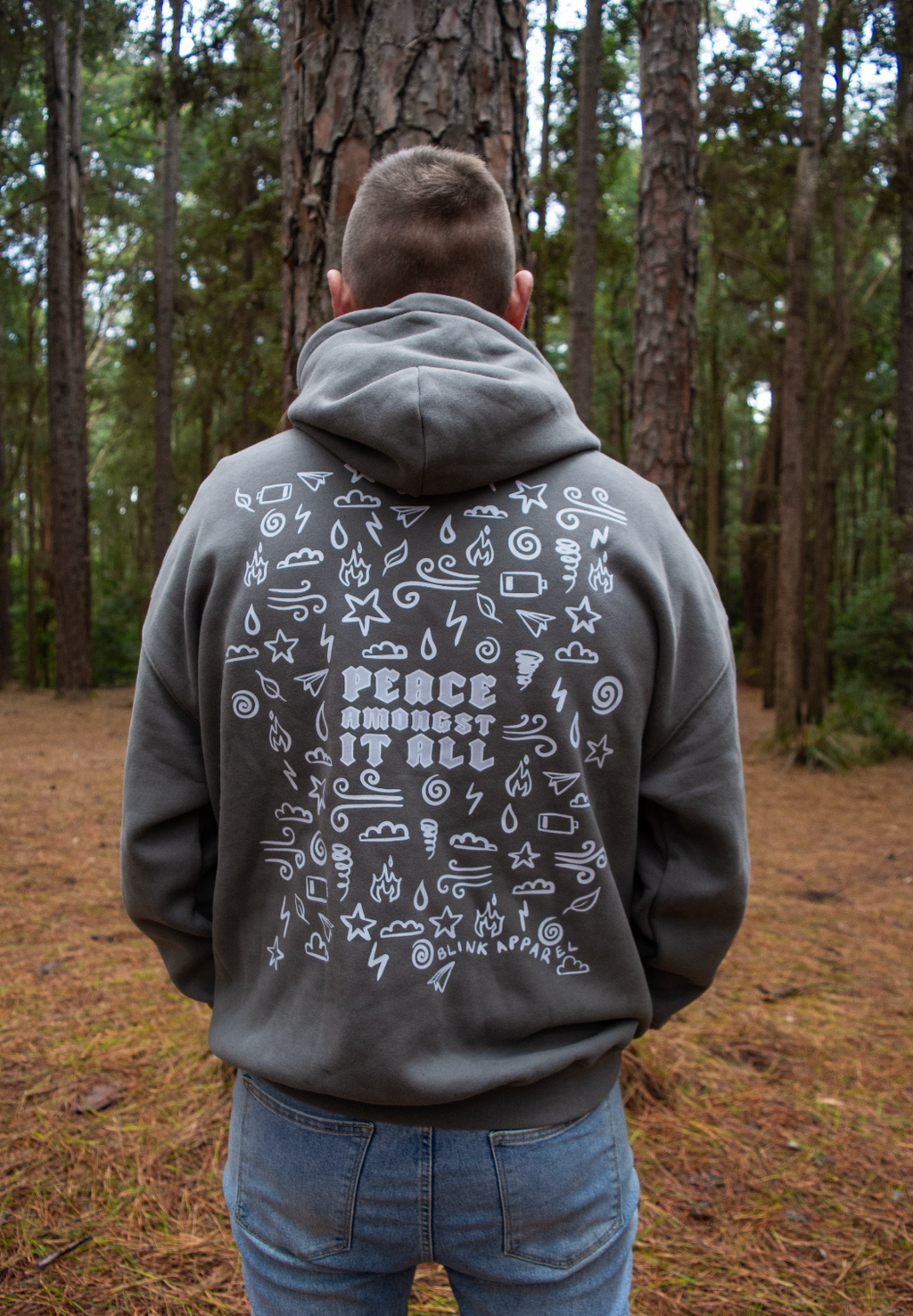 Peace Amongst It All Hoodie (Grey)