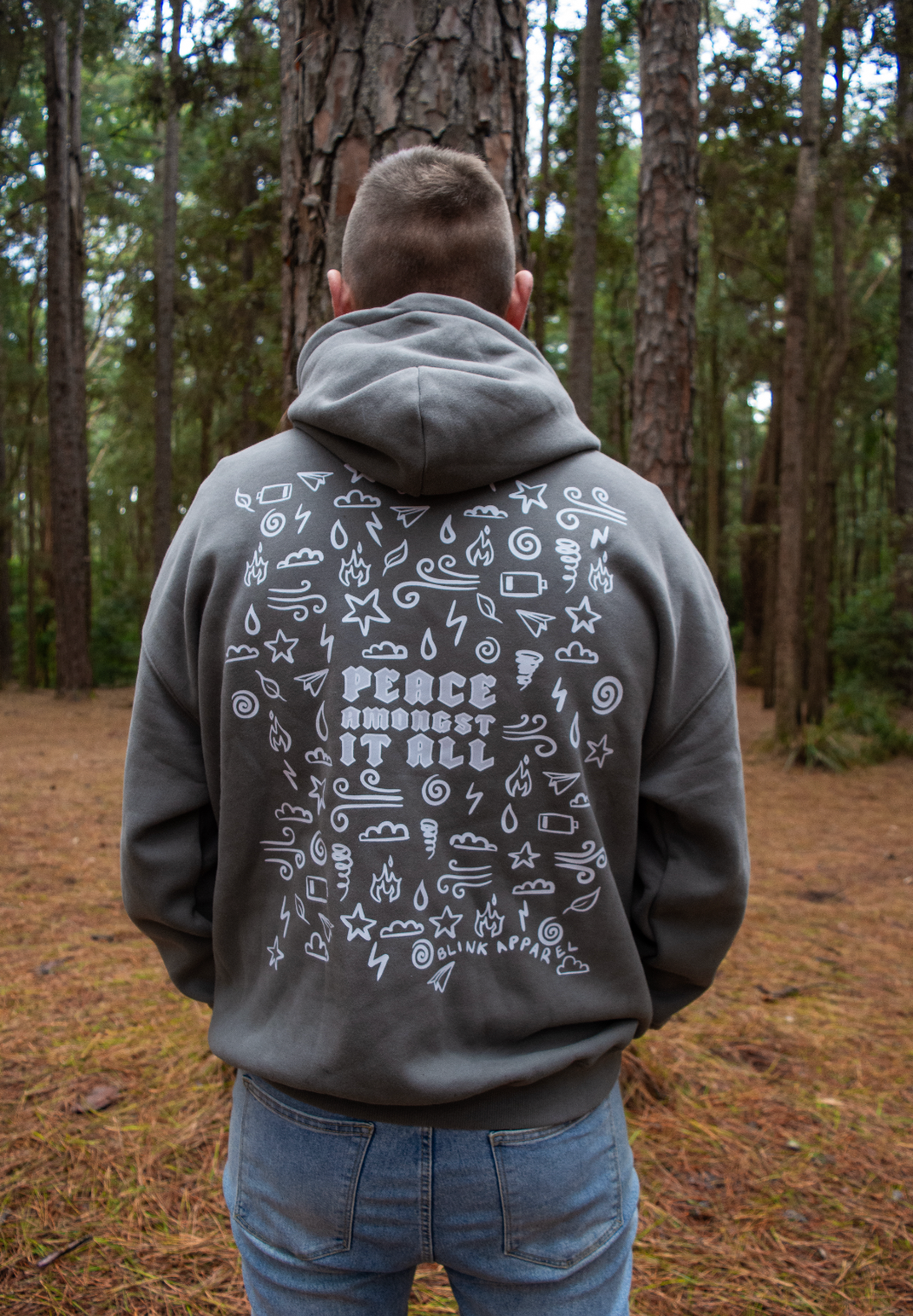 Peace Amongst It All Hoodie (Grey)