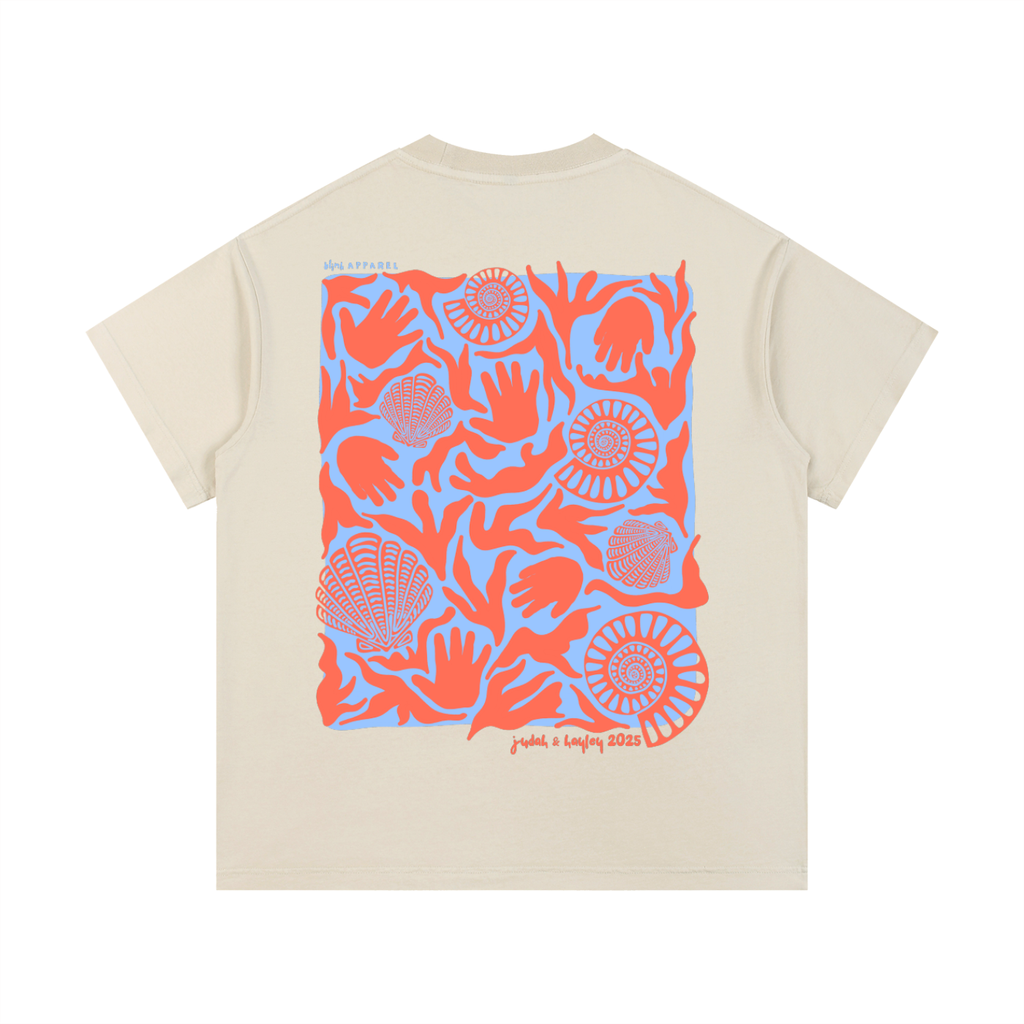 Handprints Shell Style Tee - Orange/Blue