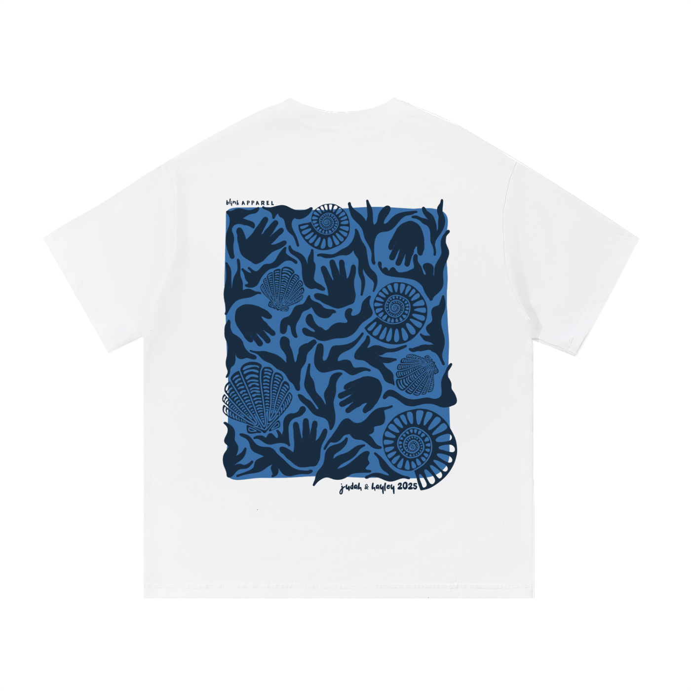 Handprints Shell Style Tee - Blues